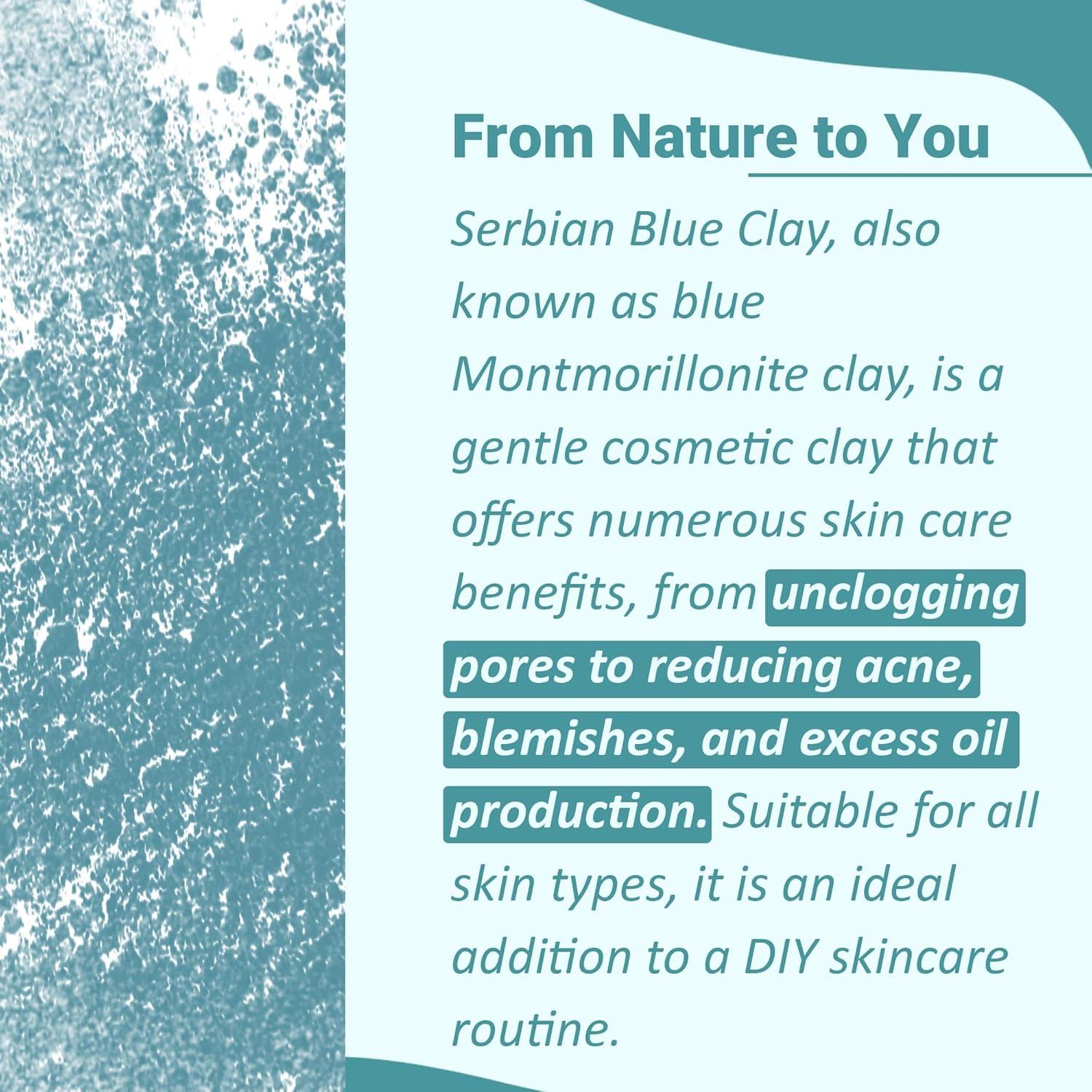 Arcilla Azul Serbia 227g - Mascarilla Facial y Capilar Natural