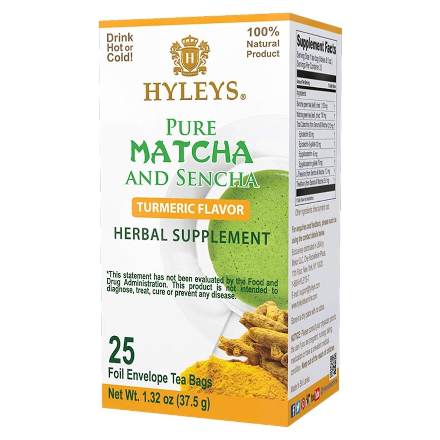 Bolsitas de Té Matcha Hyleys con Cúrcuma - 25 Unidades