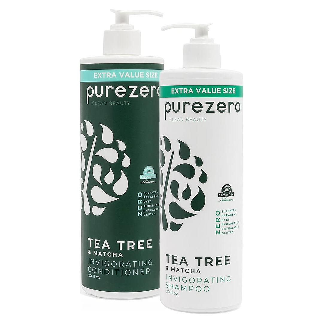 Champú y Acondicionador Purezero 1183 ml Árbol de Té y Matcha