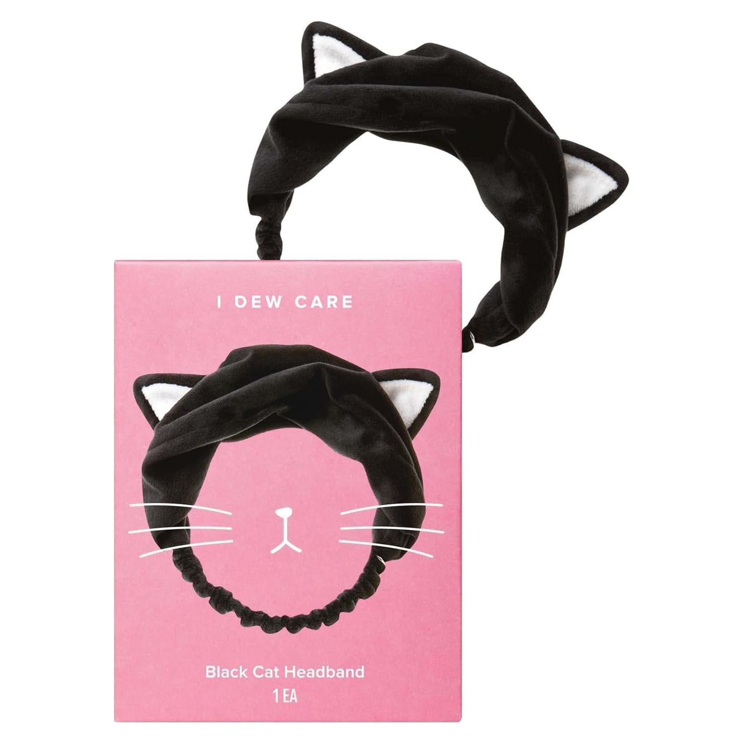 Diadema de Lavado de Cara I DEW CARE Gato Negro - Suave y Reutilizable