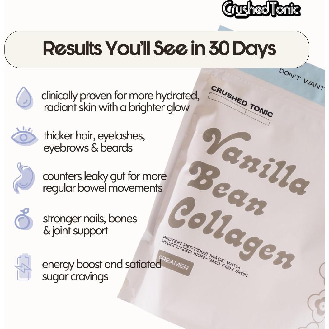 Crema de Colágeno Marino Crushed Tonic 185g - Hidrolizado Vainilla