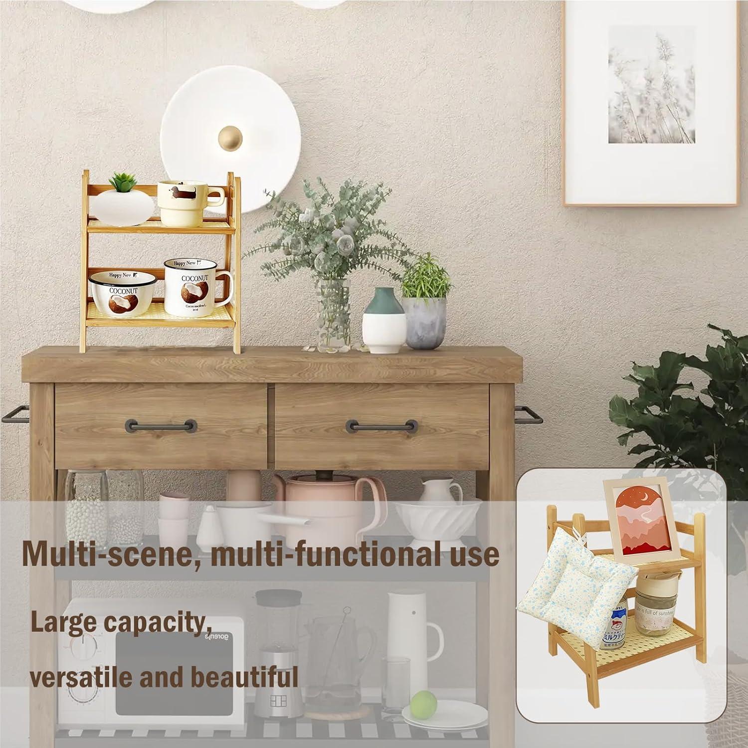 Soporte de Exhibición de Madera Kornnapa 2 Niveles Organizador