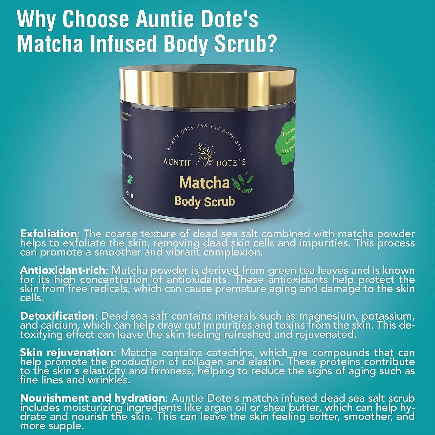 Exfoliante Corporal Tía Dote con Sal del Mar Muerto y Matcha