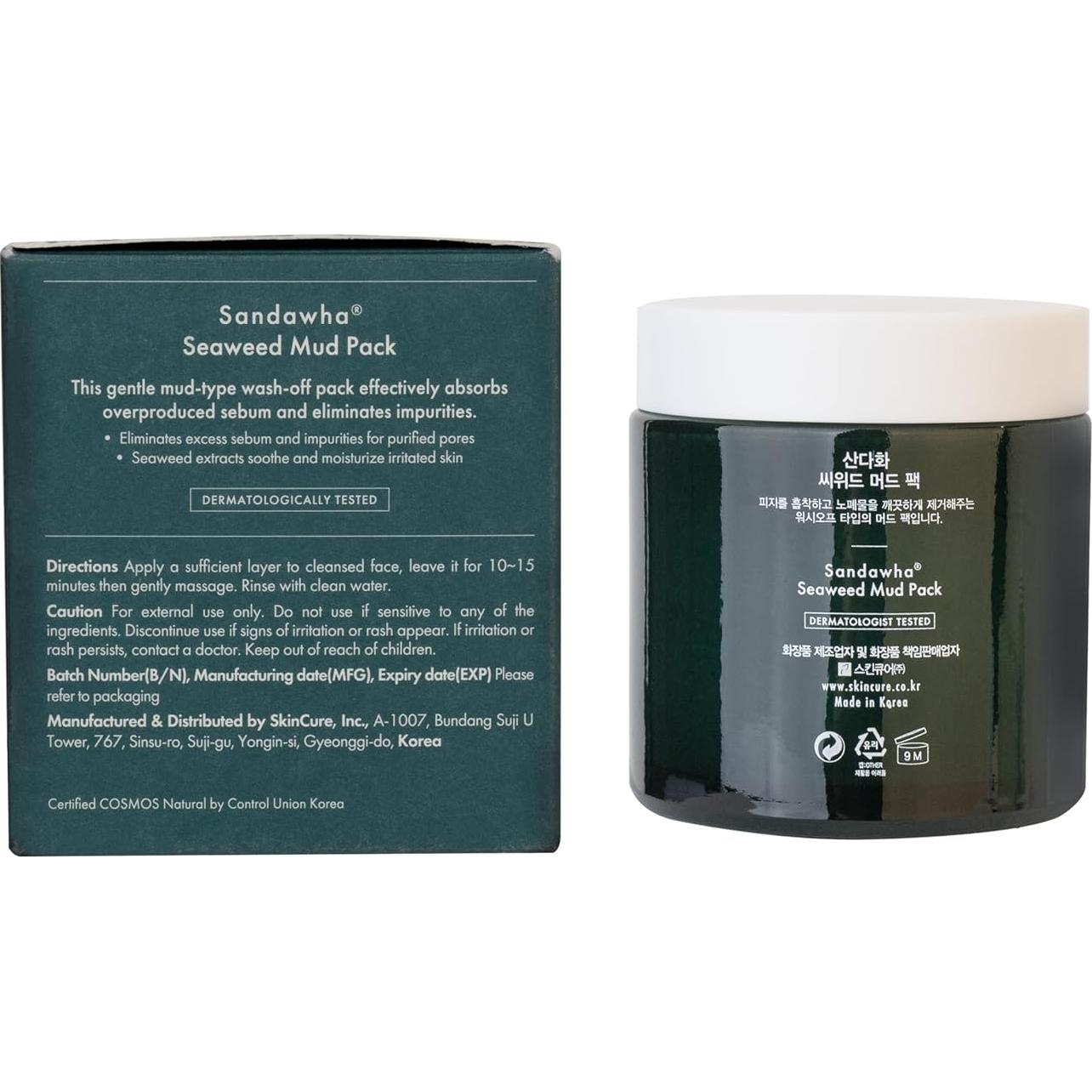 Mascarilla de Barro Vegana SkinCure con Algas Marinas 99g