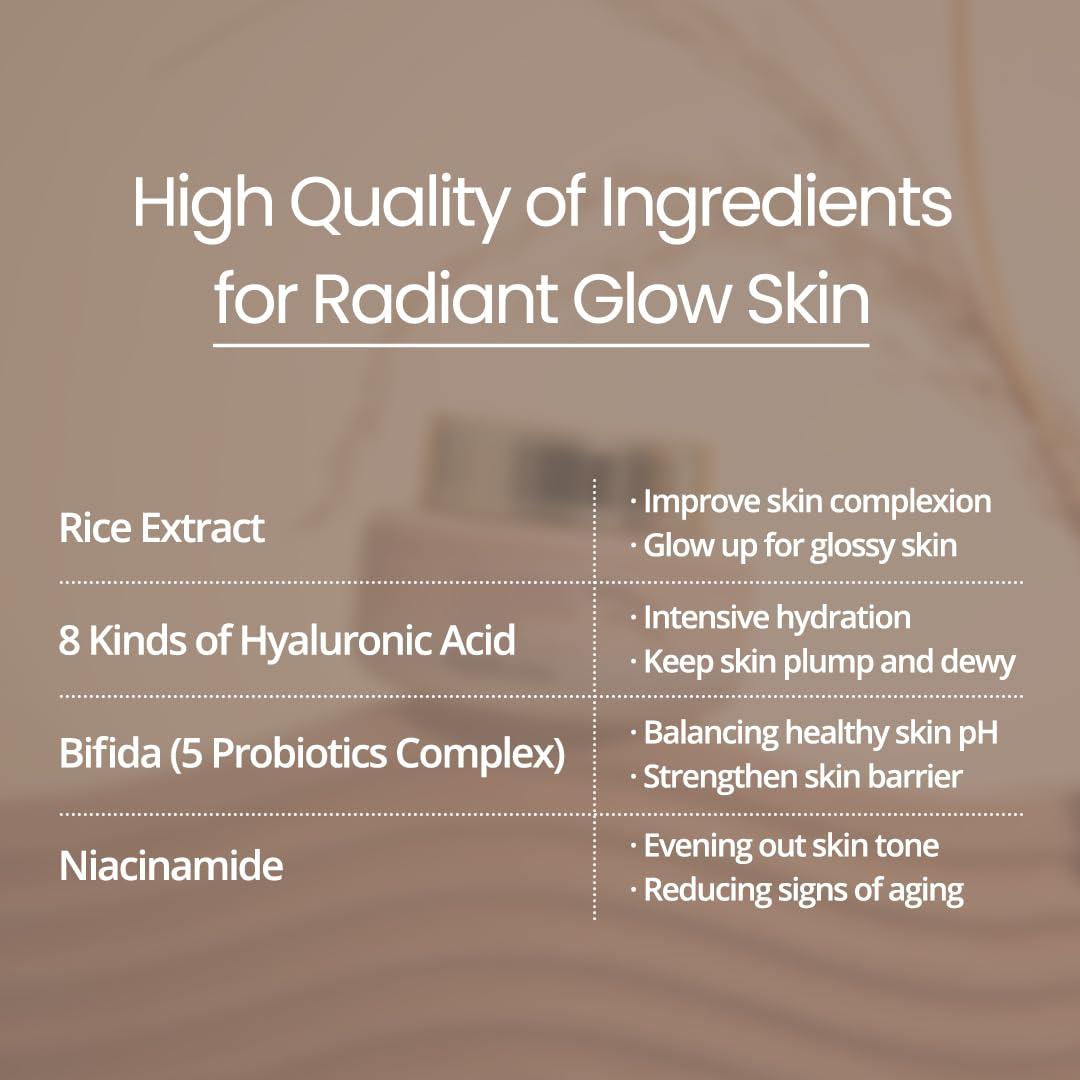 Crema Hidratante de Arroz y Bifida FARMSTAY 120 ml - Corrector de Manchas