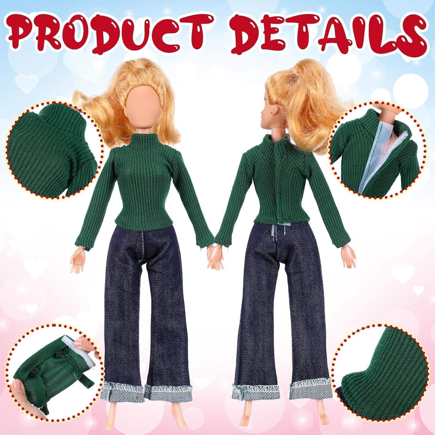 Conjunto Ropa de Muñeca Fourluoo 30 cm 6 Suéteres Elegantes