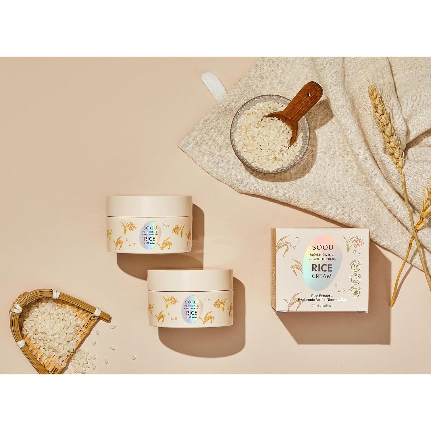 Crema de Arroz Hidratante Soqu 70g - Ilumina y Uniforma Piel