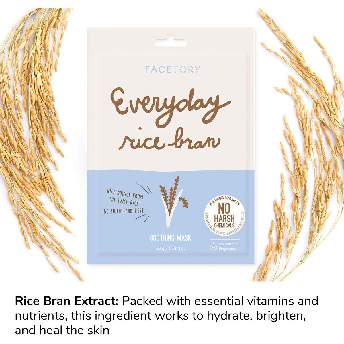 Mascarilla Facial Calmante de Arroz FaceTory - Paquete de 10