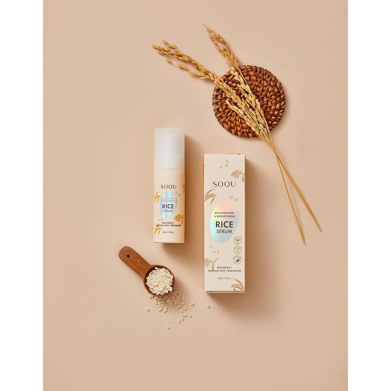 Suero Facial Hidratante Soqu 50ml - Arroz, Niacinamida y Ácido Hialurónico