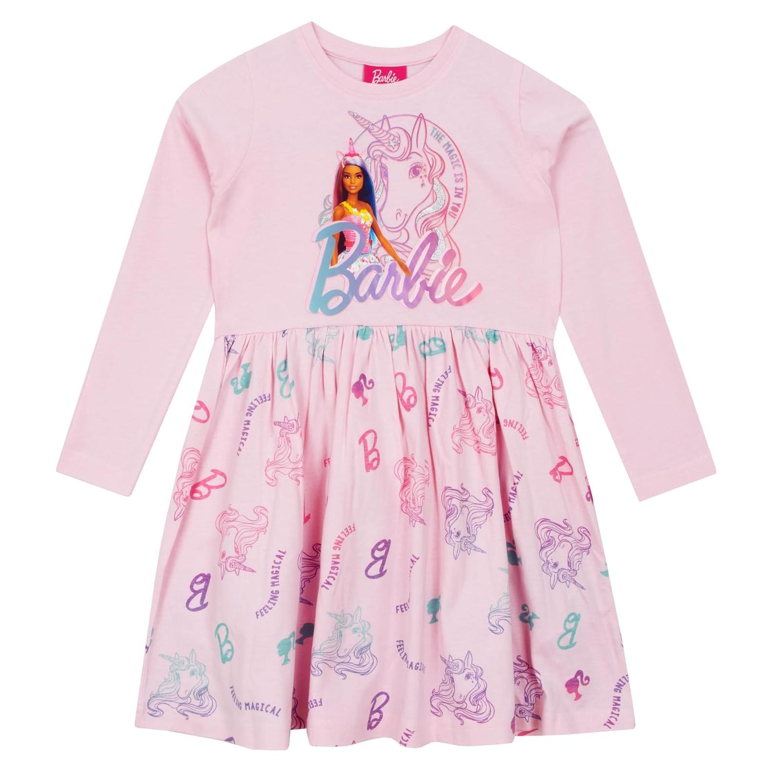 Vestido de Unicornio Barbie para Niñas - Rosa - Talla 4