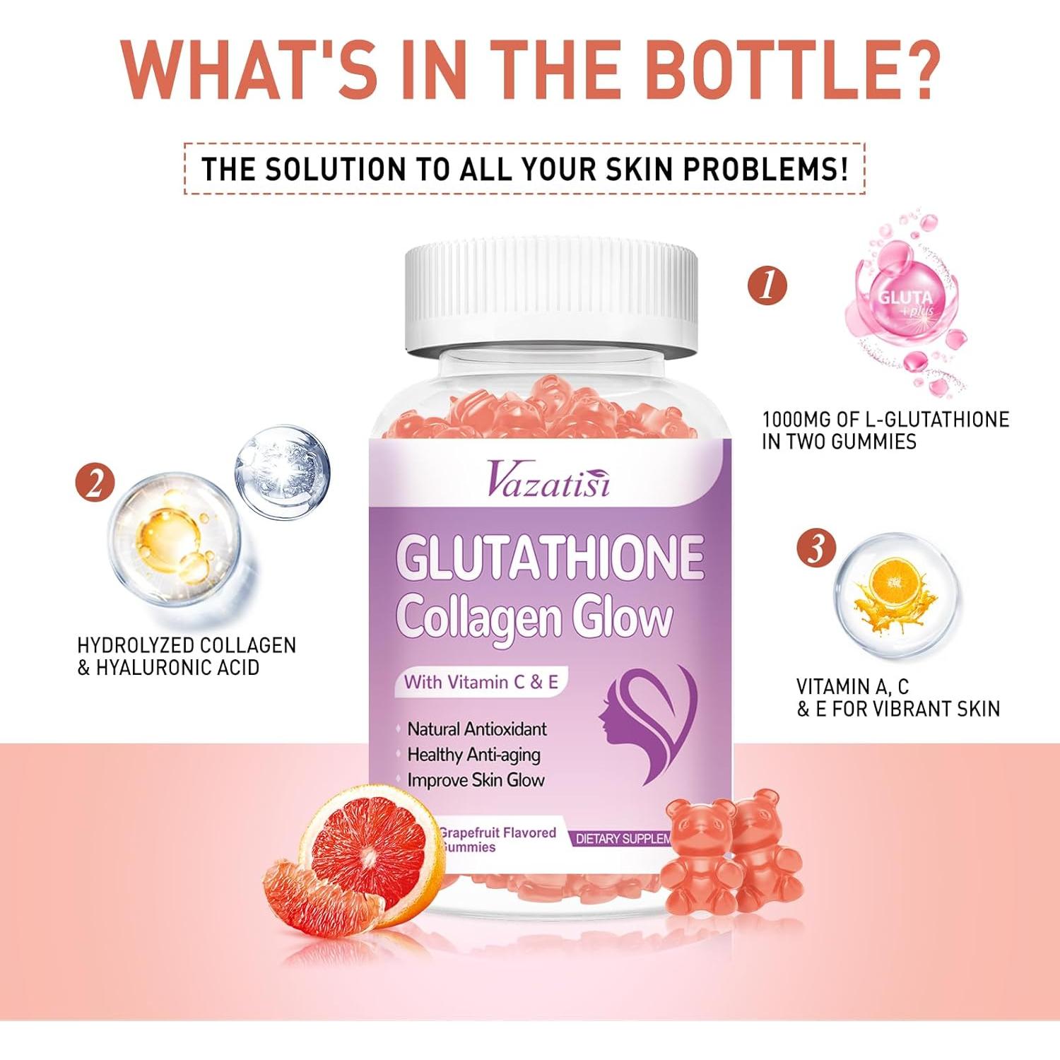 Gomitas de Colágeno Vazatisi con Glutati&oacute;n y Vitamina C - 60 Unidades
