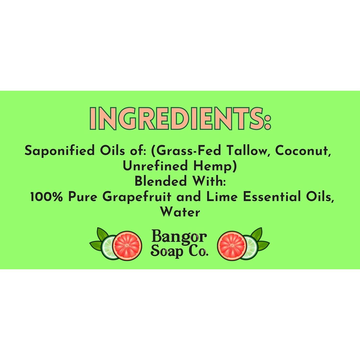 Jabón Natural Bangor Soap Co. Pomelo y Lima 198g