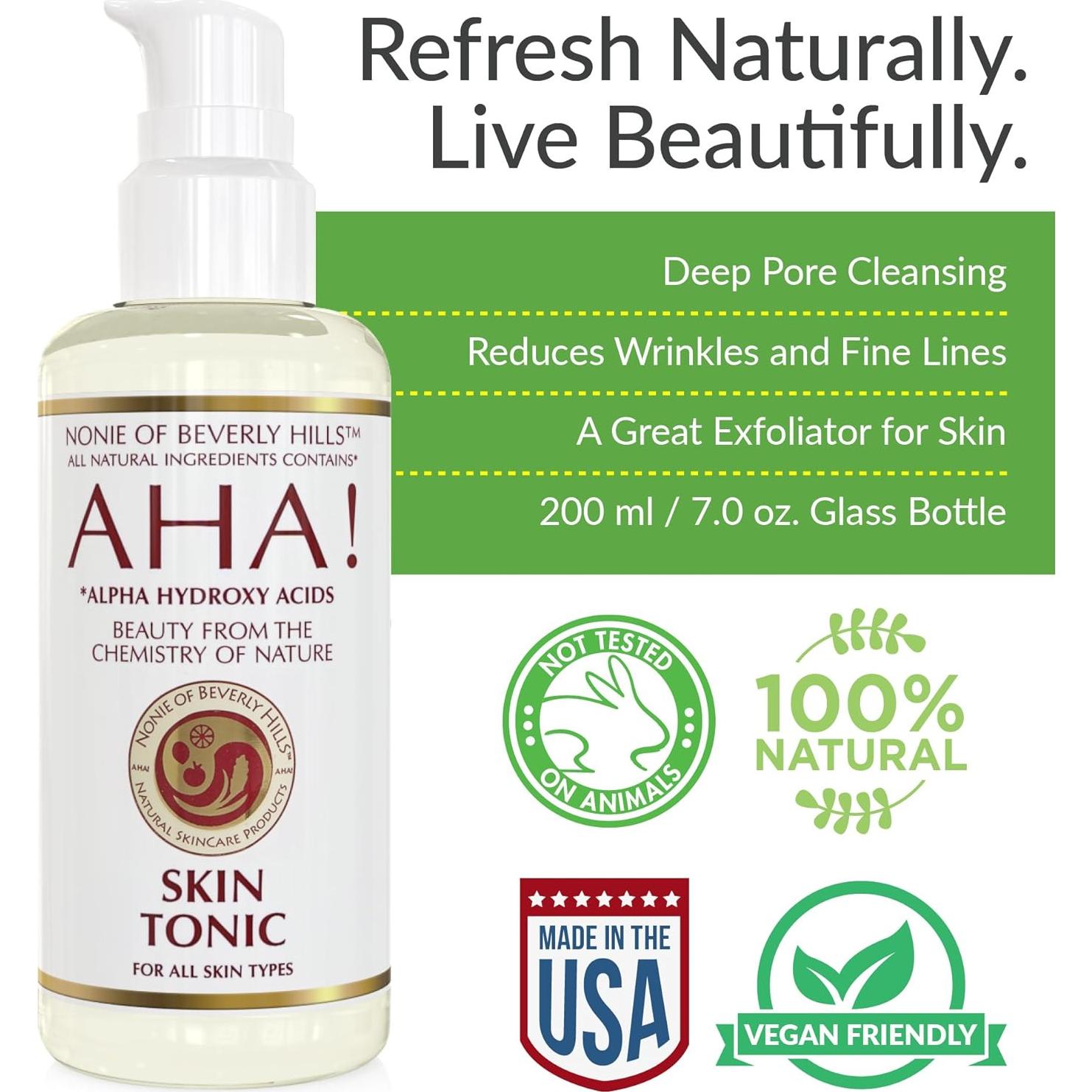 Tónico AHA Exfoliante Natural Nonie Of Beverly Hills 198g