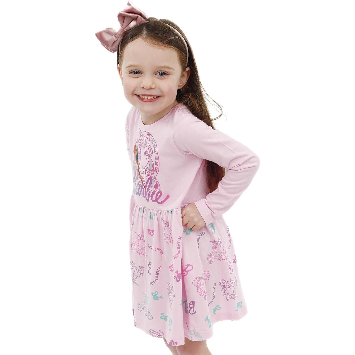 Vestido de Unicornio Barbie Rosa para Niñas - Modelo K55200