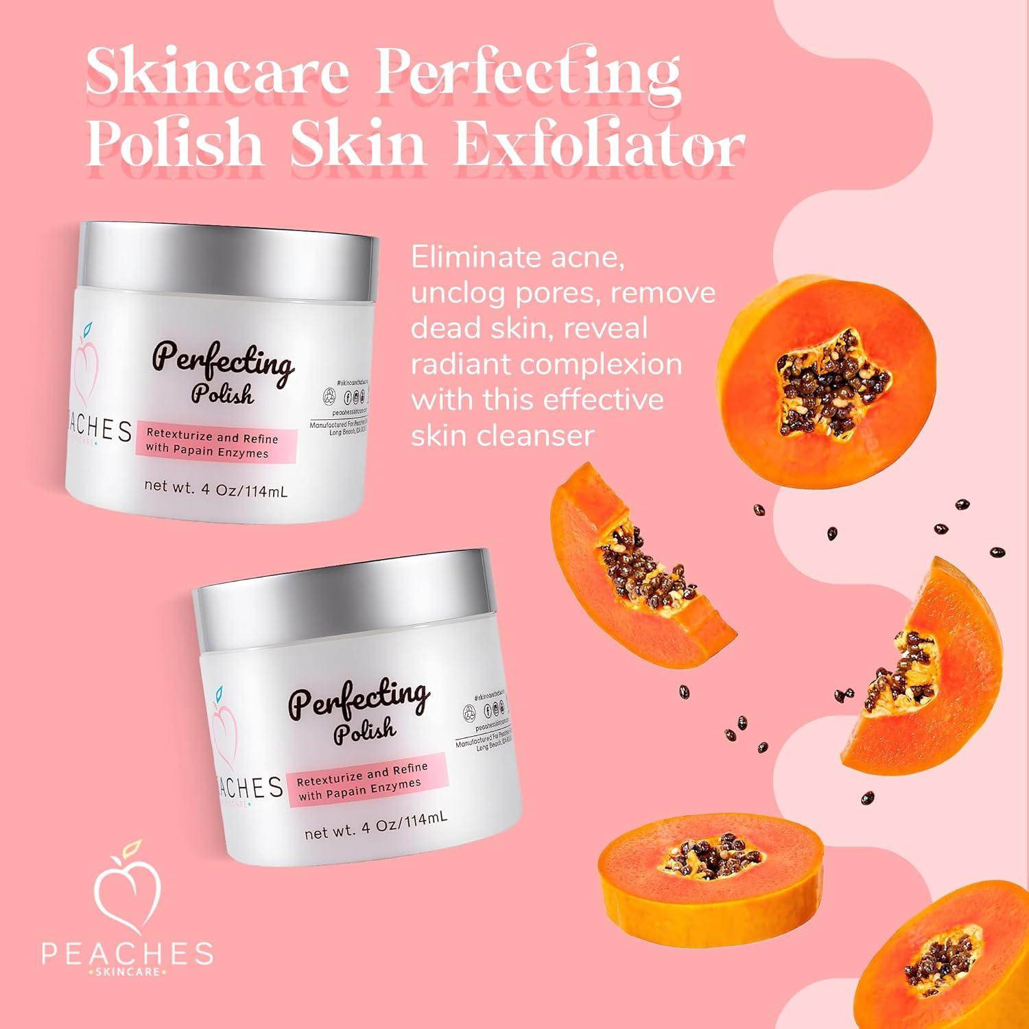 Exfoliante Facial Suave Peaches Skincare 168.5 g - Vegano con Azúcar y Lavanda