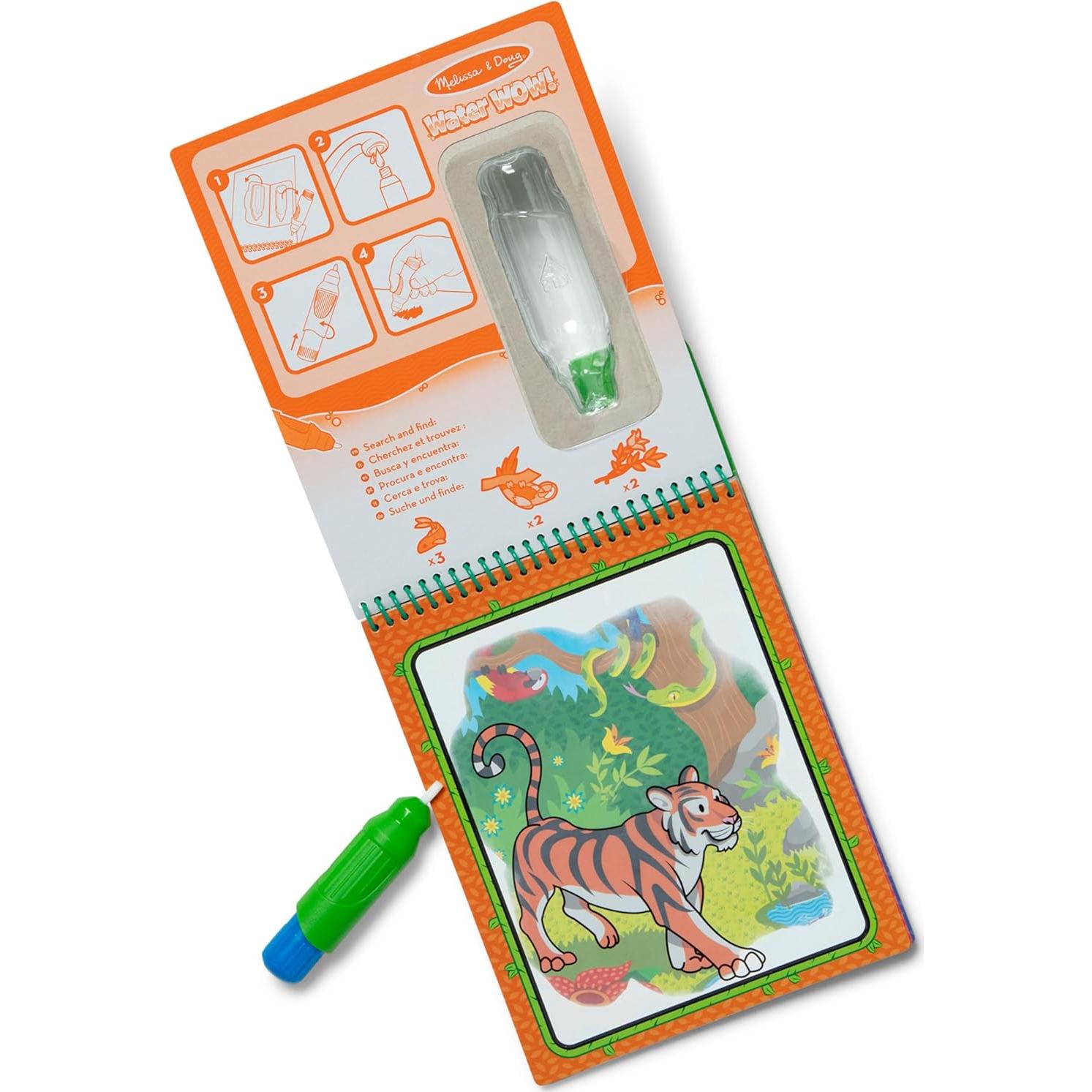 Bloc de Actividades Melissa & Doug Selva Water Wow! 4 Páginas