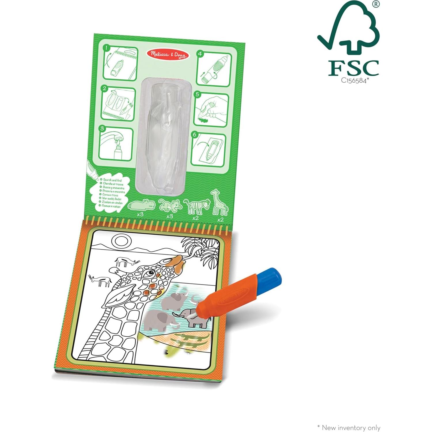 Melissa & Doug Water Wow! Bloc Reutilizable Safari 4 Páginas