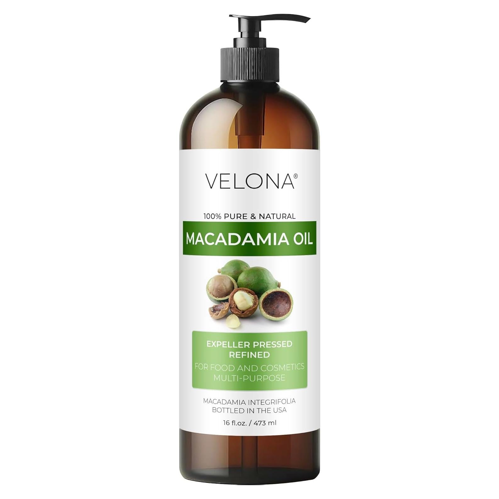 Aceite de Nuez de Macadamia 473 ml Velona - 100% Puro y Natural