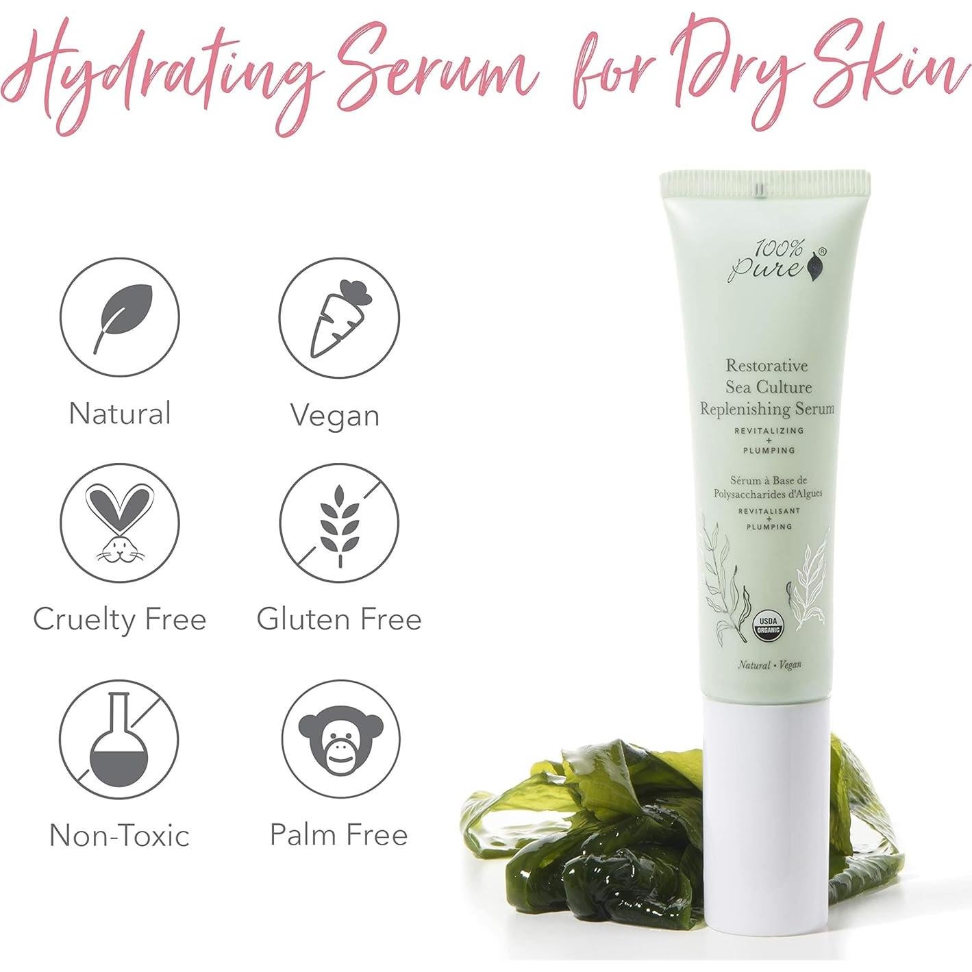 Suero Facial Hidratante 100% PURO con Ácido Hialurónico 29.57 ml