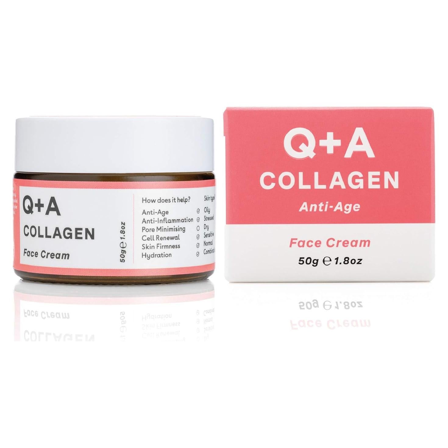 Crema Facial de Colágeno Vegetariana Q+A 53 ml - Hidratante