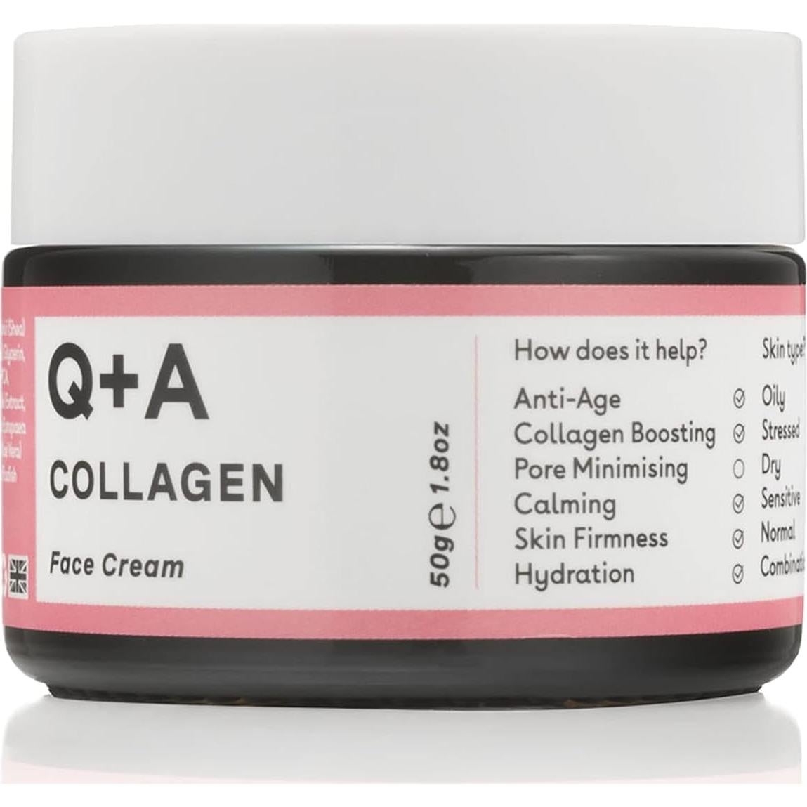 Crema Facial de Colágeno Vegetariana Q+A 53 ml - Hidratante