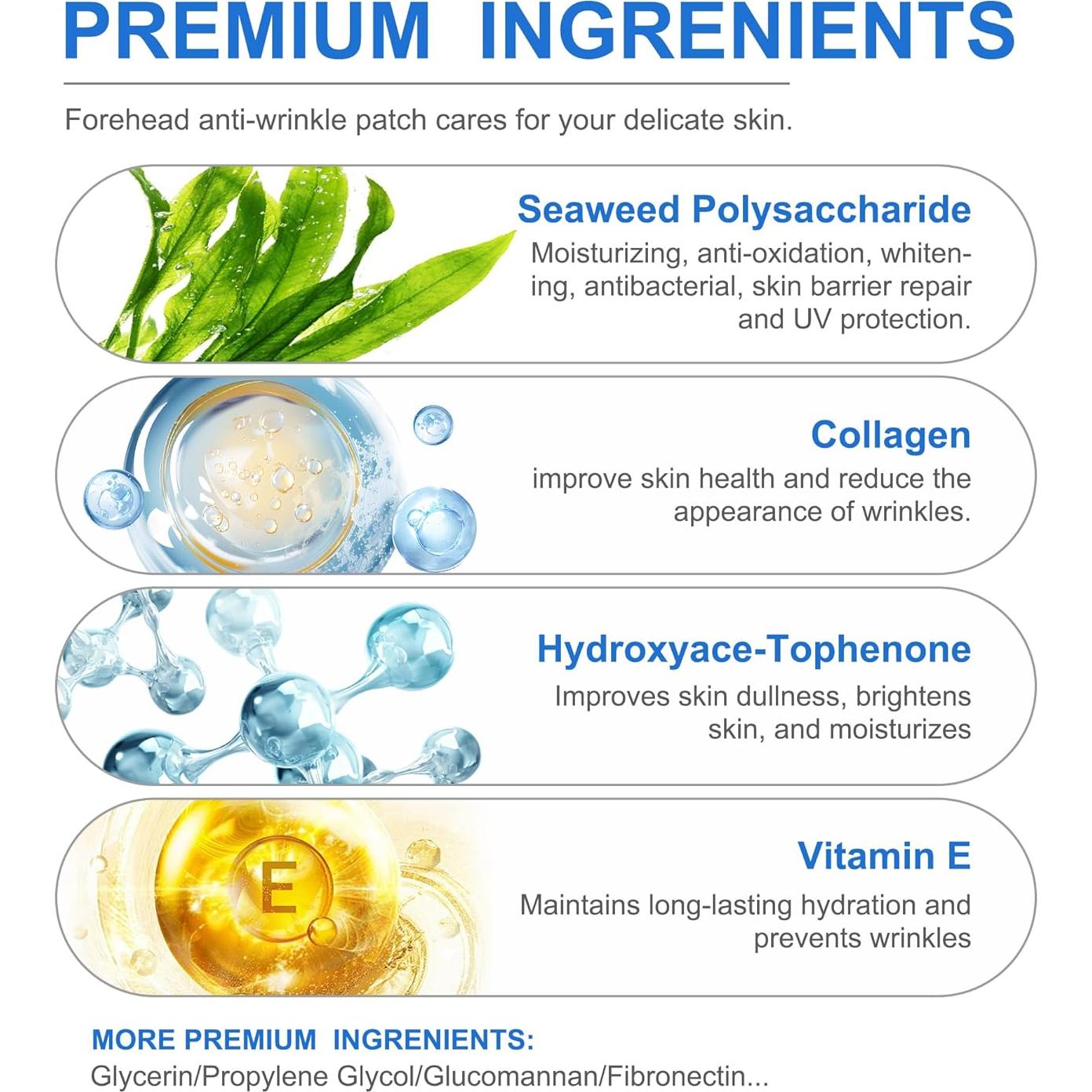 Parches Antienvejecimiento Auteek para Arrugas en la Frente 20pcs