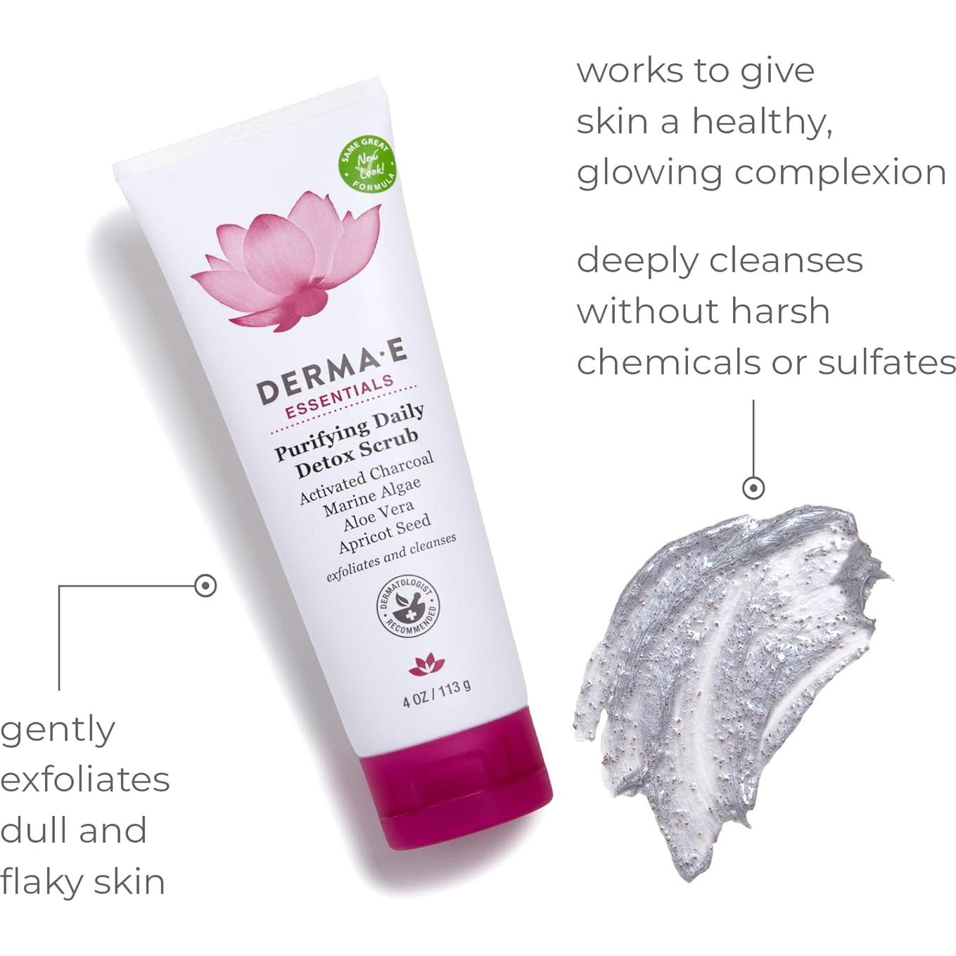 Exfoliante Facial DERMA E Detox Diario con Carbón Activado 113g