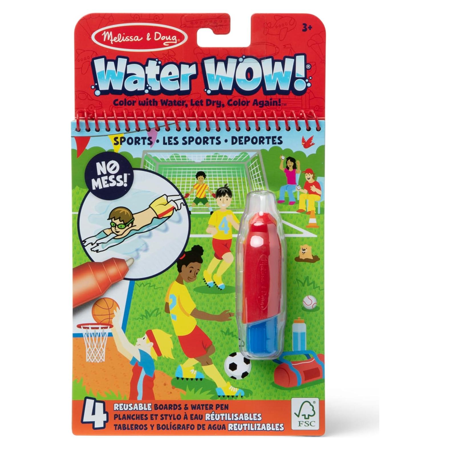 Melissa & Doug Water Wow! Bloc de Colorear Reutilizable - Deportes