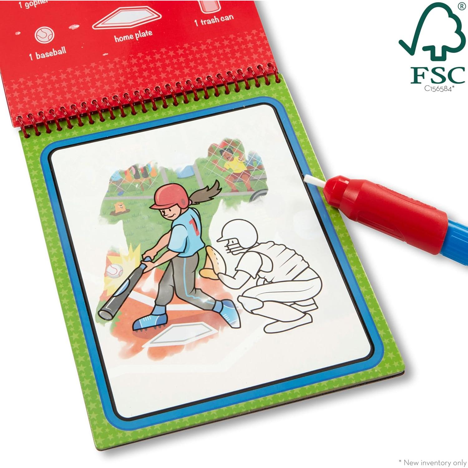 Melissa & Doug Water Wow! Bloc de Colorear Reutilizable - Deportes