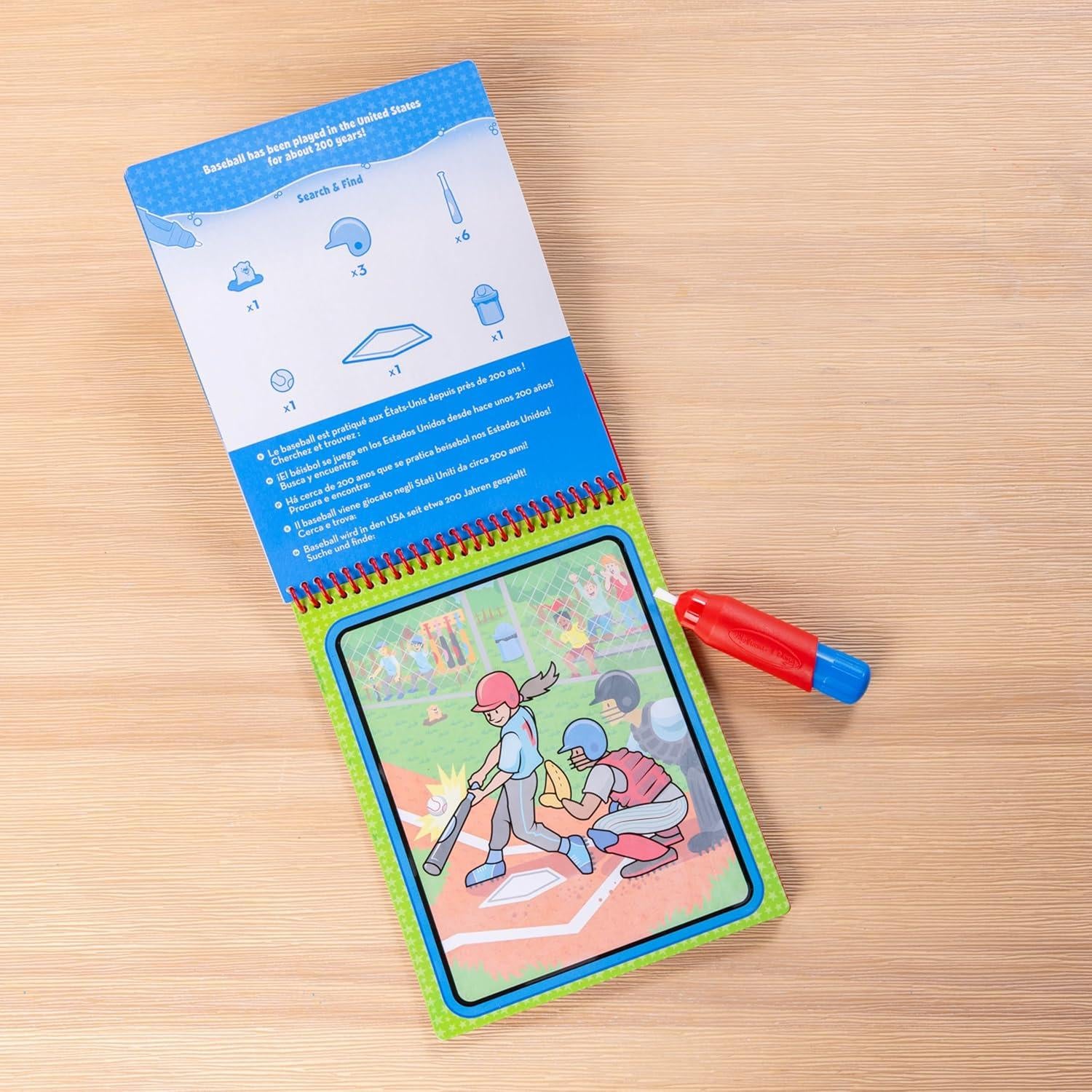 Melissa & Doug Water Wow! Bloc de Colorear Reutilizable - Deportes