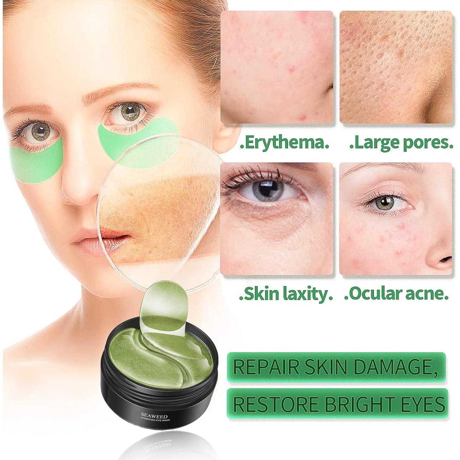 Mascarillas para Ojos de Algas Marinas YiJiaBa - 30 Pares Hidratantes