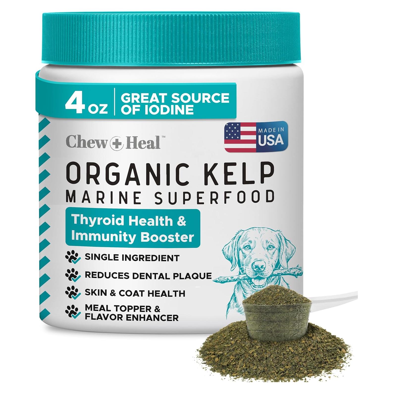 Suplemento de Kelp para Perros Chew + Heal 113.4 g - Salud Tiroides y Piel