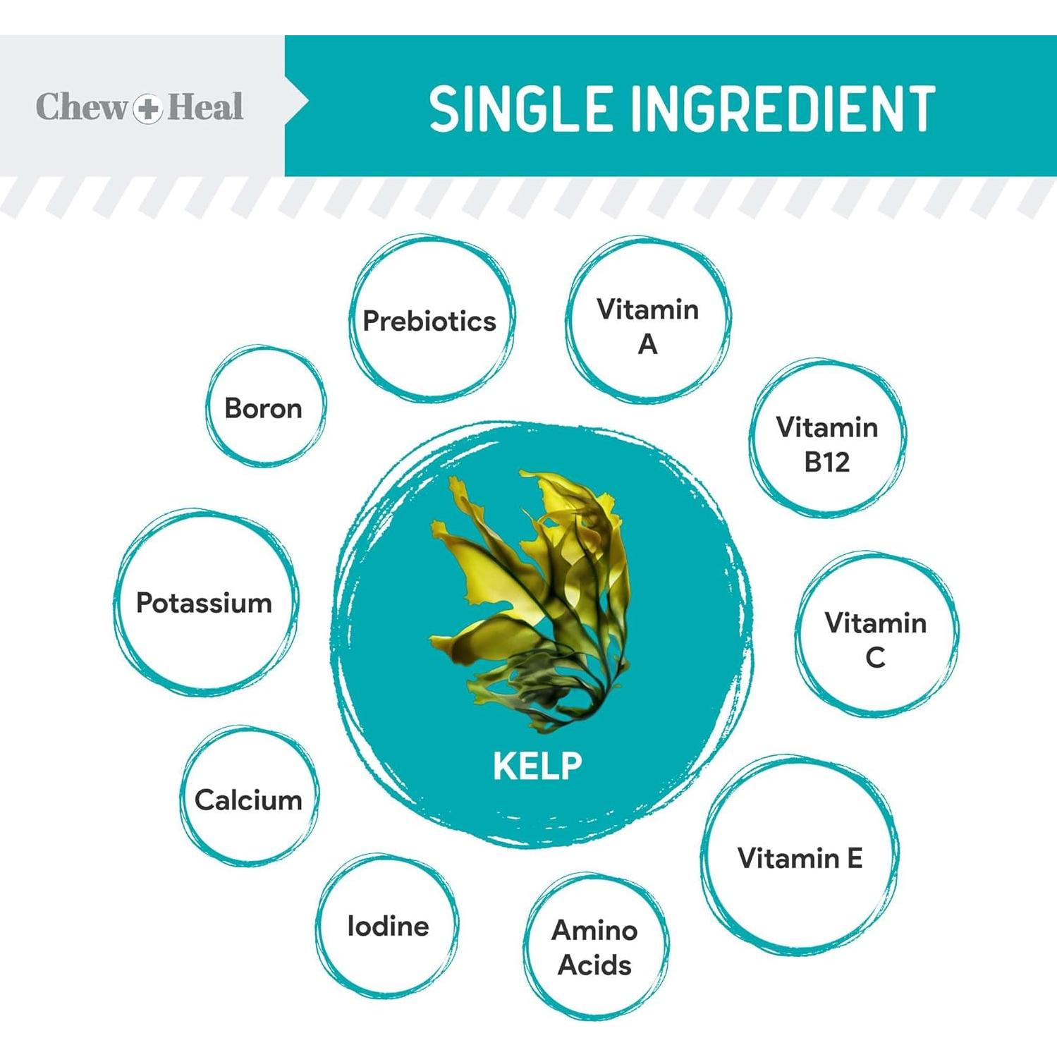 Suplemento de Kelp para Perros Chew + Heal 113.4 g - Salud Tiroides y Piel