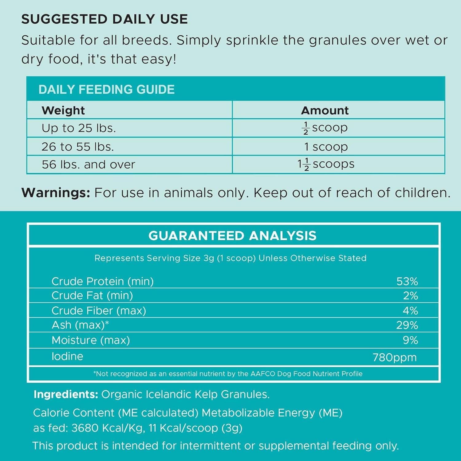 Suplemento de Kelp para Perros Chew + Heal 113.4 g - Salud Tiroides y Piel