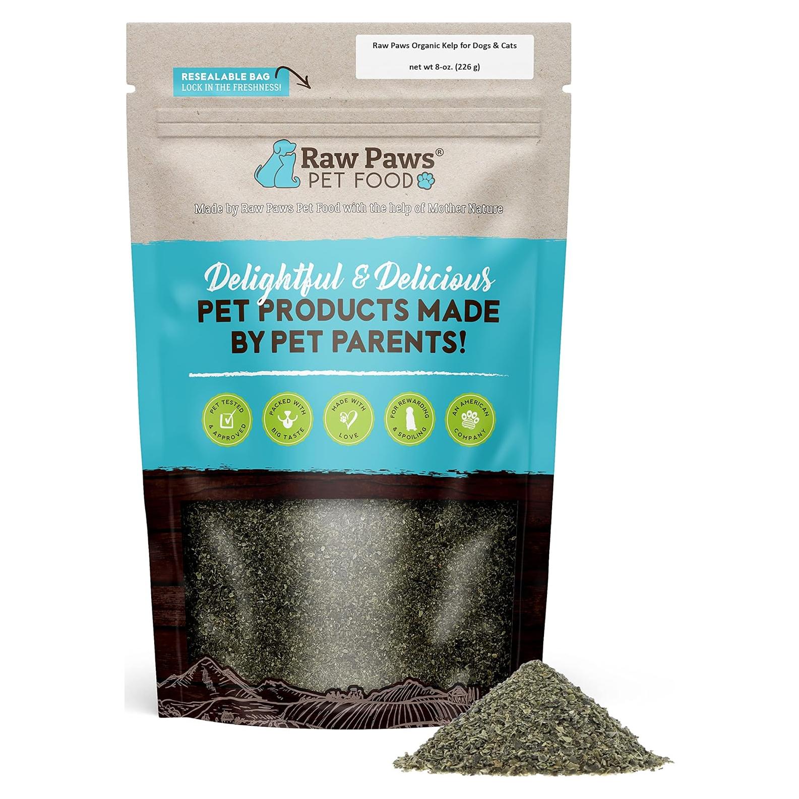 Polvo de Kelp Orgánico Raw Paws 227g - Suplemento para Perros y Gatos