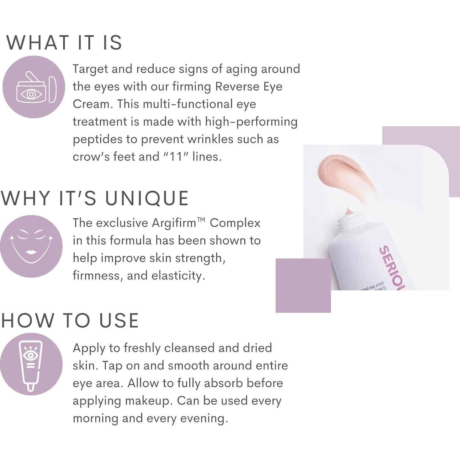 Crema para los Ojos Serious Skincare Reverse Lift 28.35g