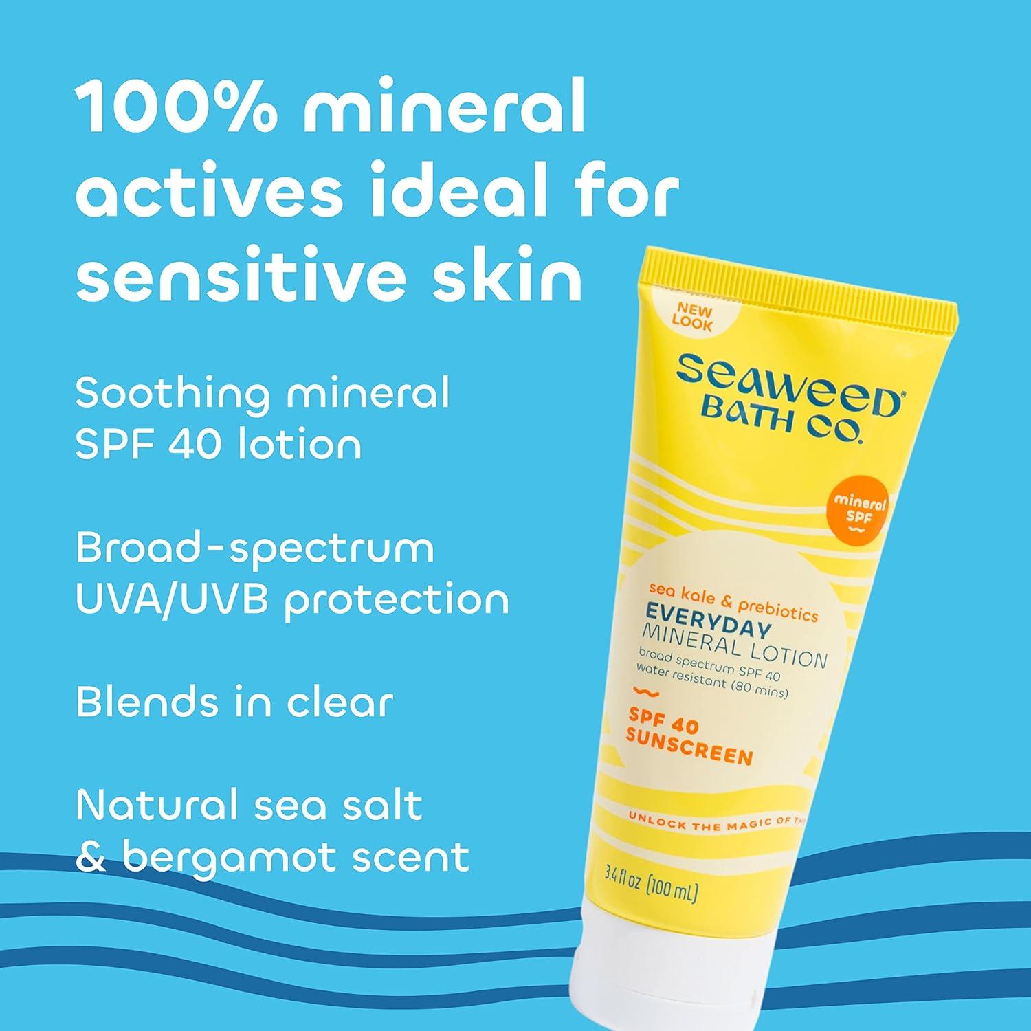 Loción Solar Mineral SPF 40 Seaweed Bath Co. 100 ml x2
