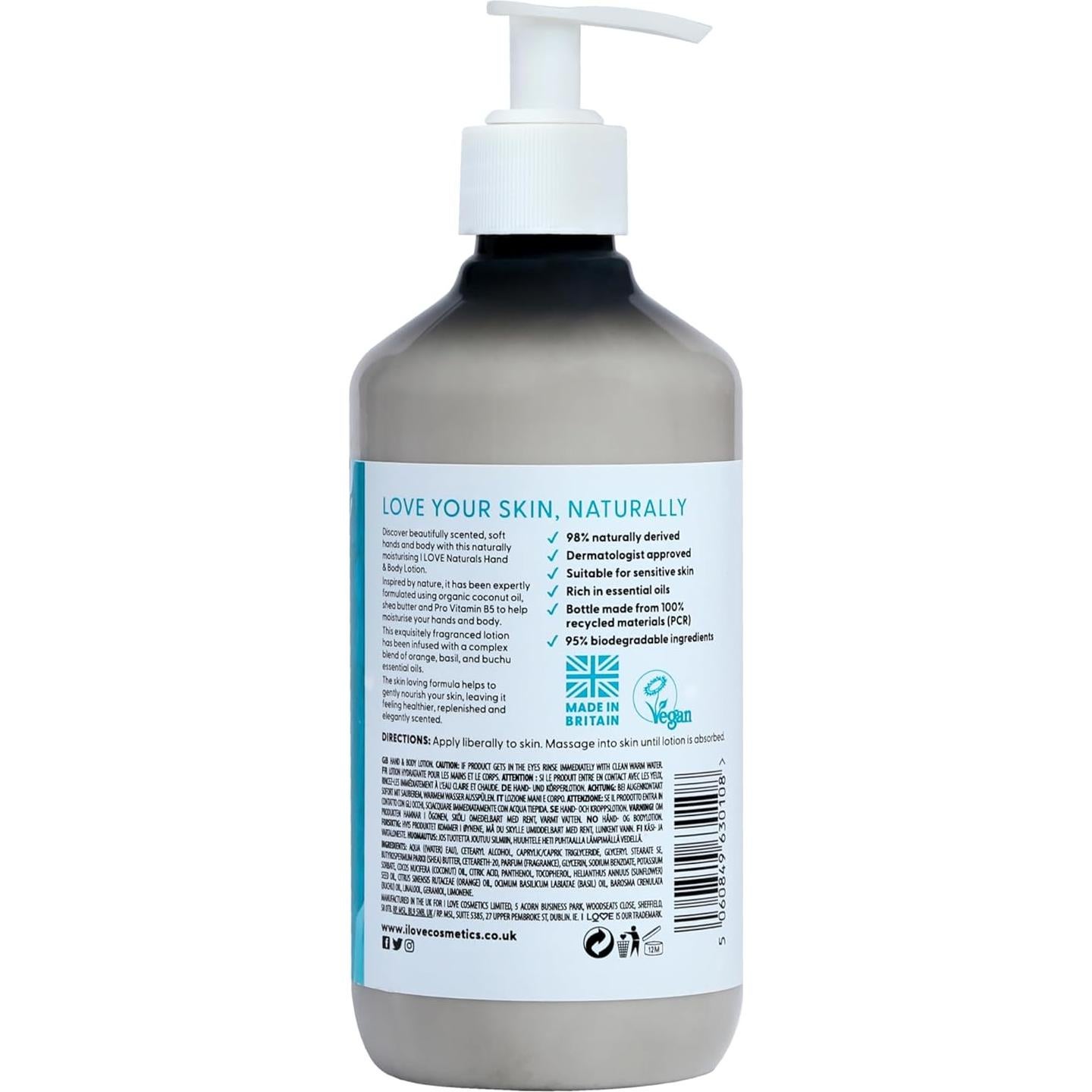 Loción Hidratante para Manos y Cuerpo LO AMO Naturals 478 ml