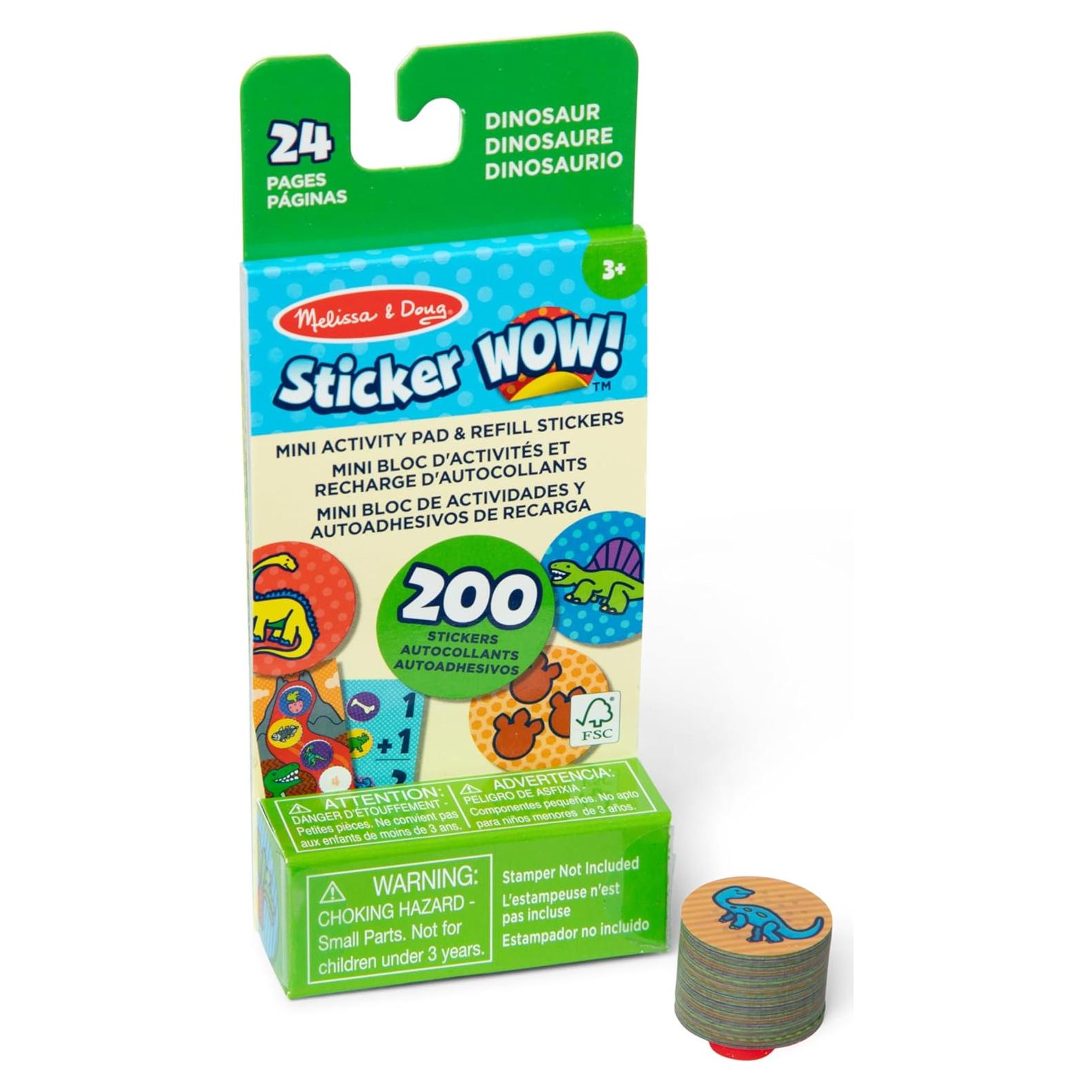 Mini Pad de Actividad Melissa & Doug + 200 Stickers Dinosaurios