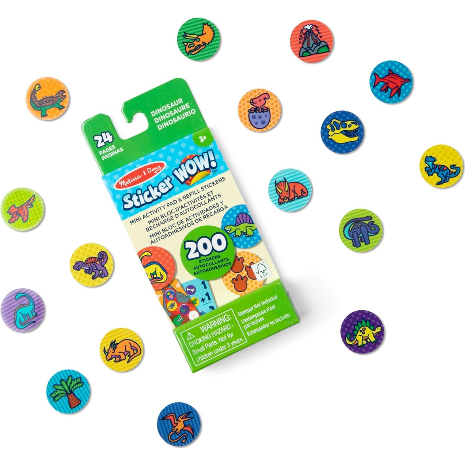 Mini Pad de Actividad Melissa & Doug + 200 Stickers Dinosaurios