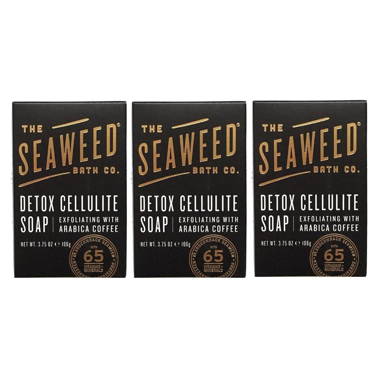 Jabón Detox Exfoliante Seaweed Bath Co. - 3 Barras de 106g