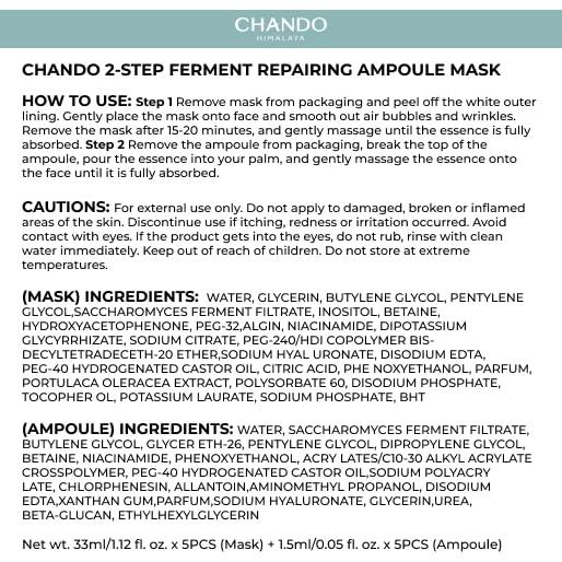Mascarilla Ampoule Reparadora CHANDO HIMALAYA 5PCS 33ml