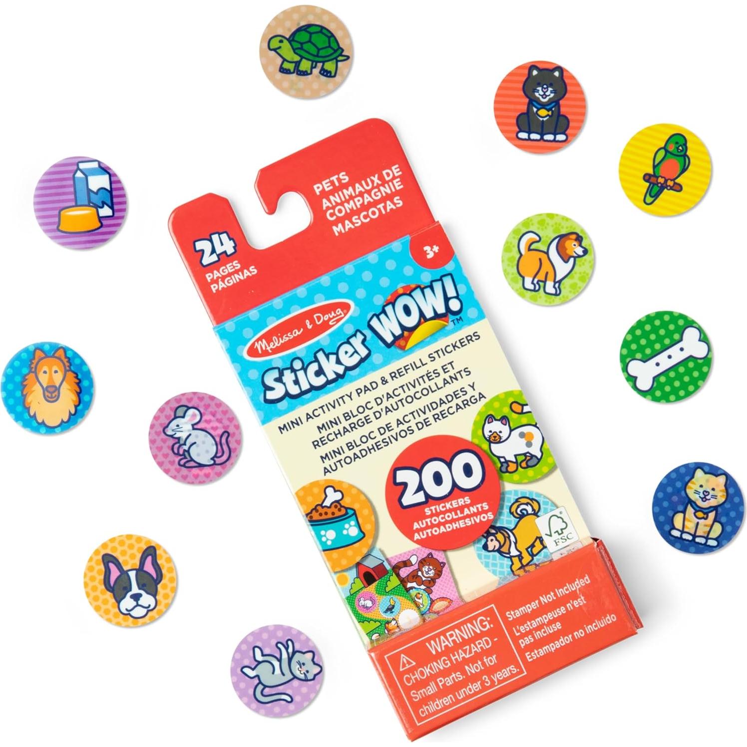 Melissa & Doug Sticker WOW! Recarga 200 Stickers Mascotas