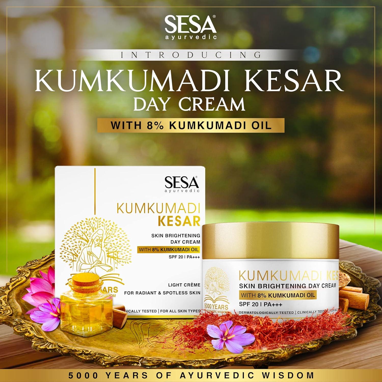 Crema de Día Kumkumadi Kesar Sesa 50g Hidratante SPF 20