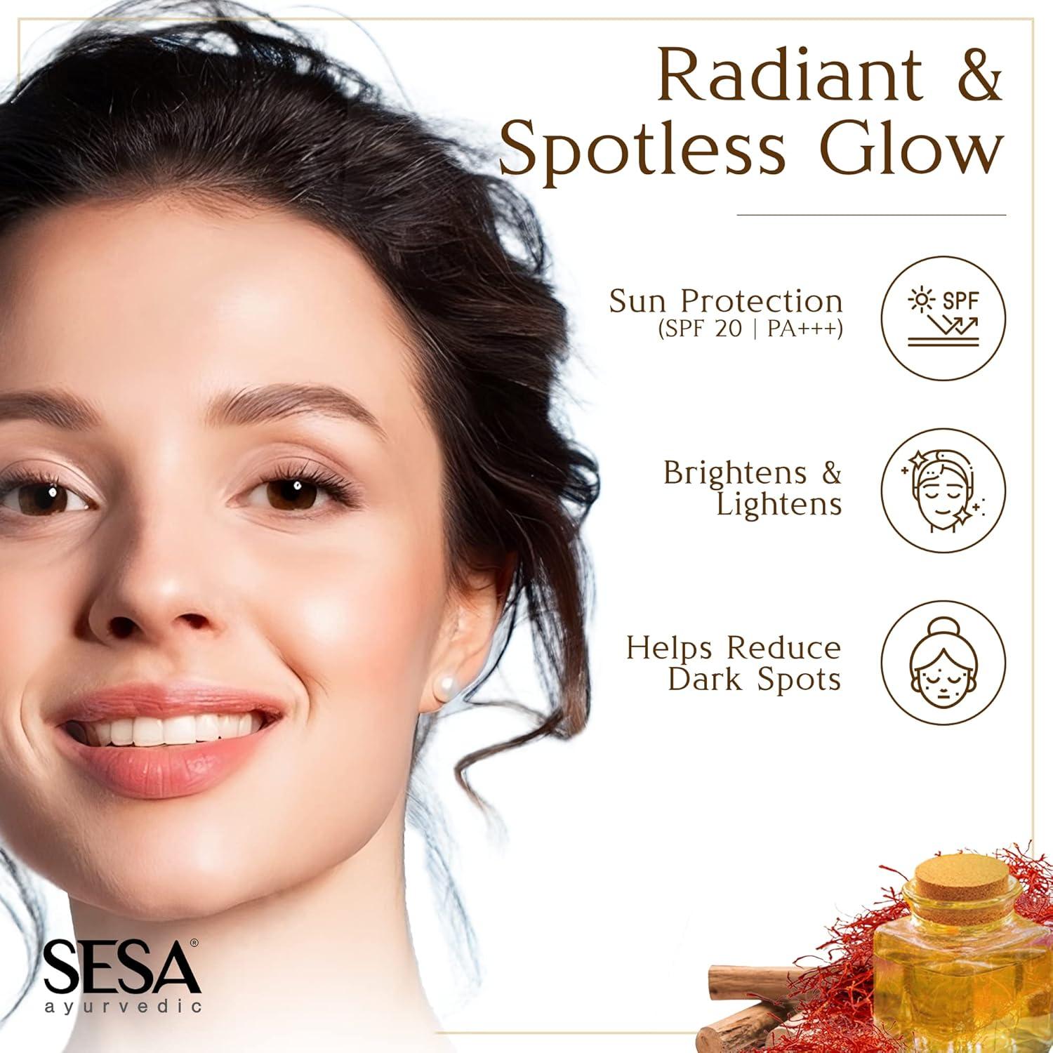 Crema de Día Kumkumadi Kesar Sesa 50g Hidratante SPF 20