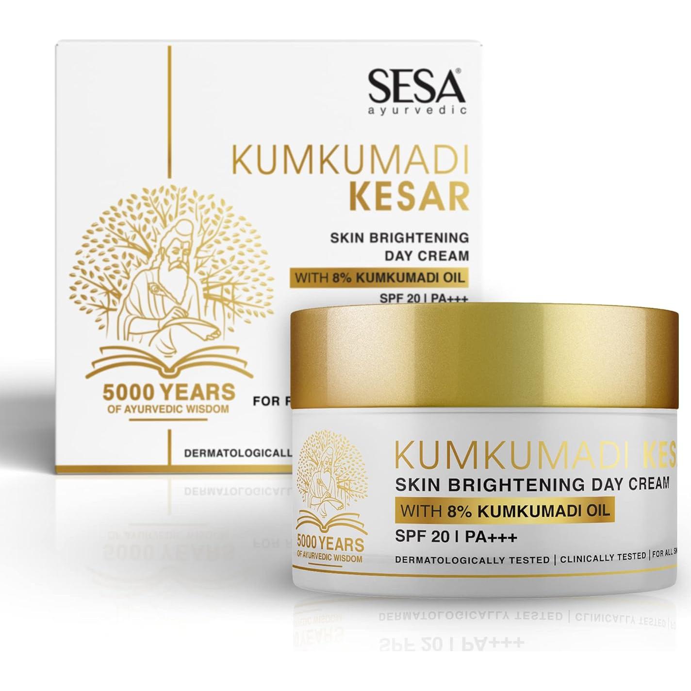 Crema de Día Kumkumadi Kesar Sesa 50g Hidratante SPF 20