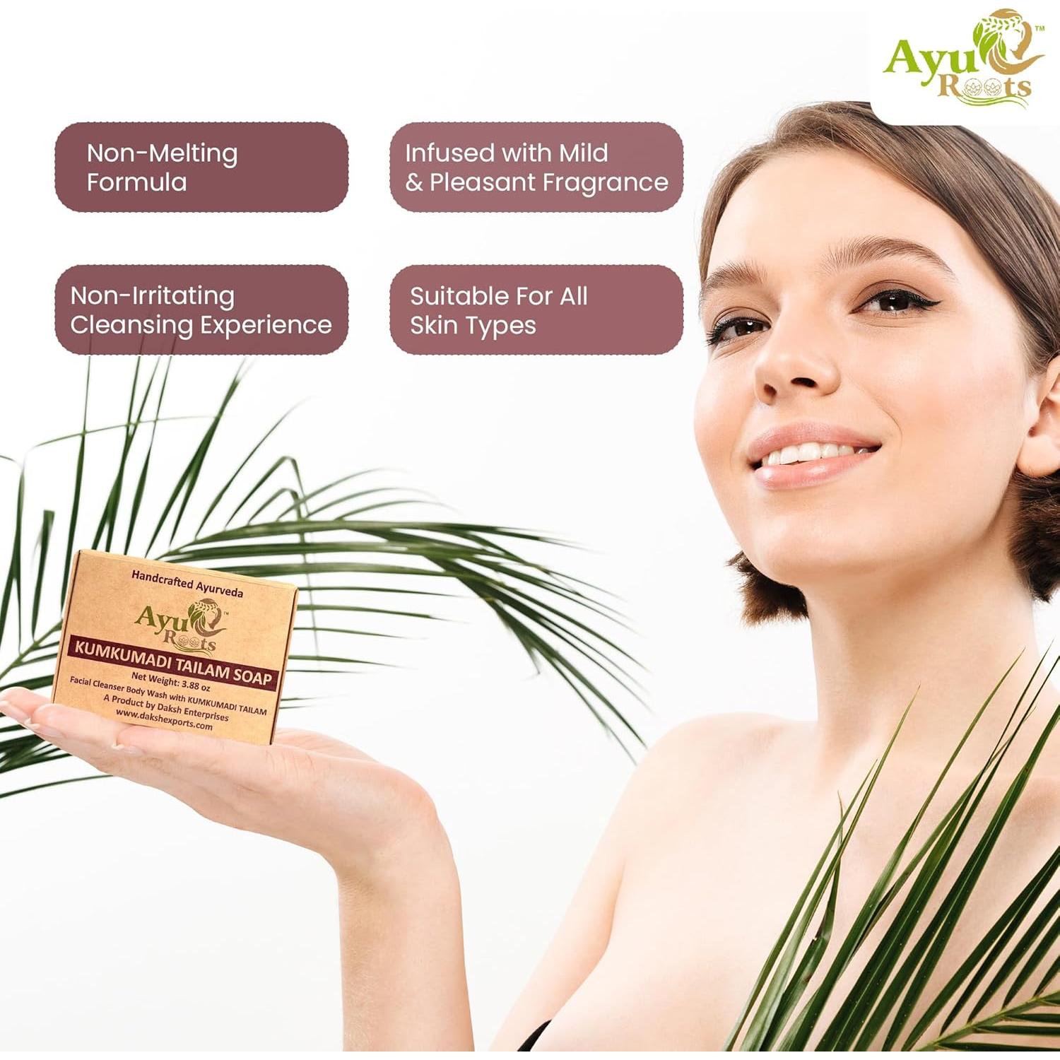 Jabón Ayurvédico Kumkumadi Tailam 109.8g - Natural y Hidratante