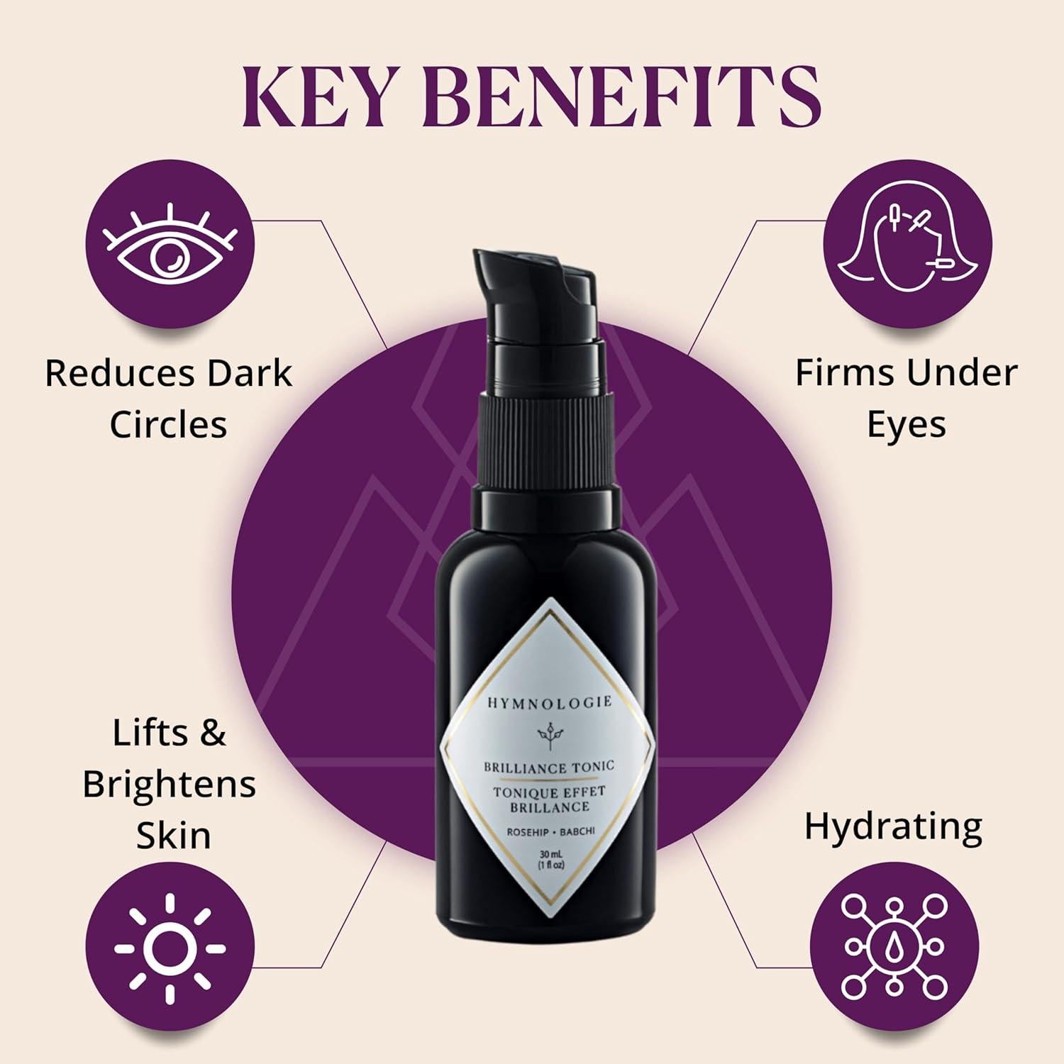 Sérum Facial Tónico Brillante Hymnologie 30ml - Hidratante y Nutritivo