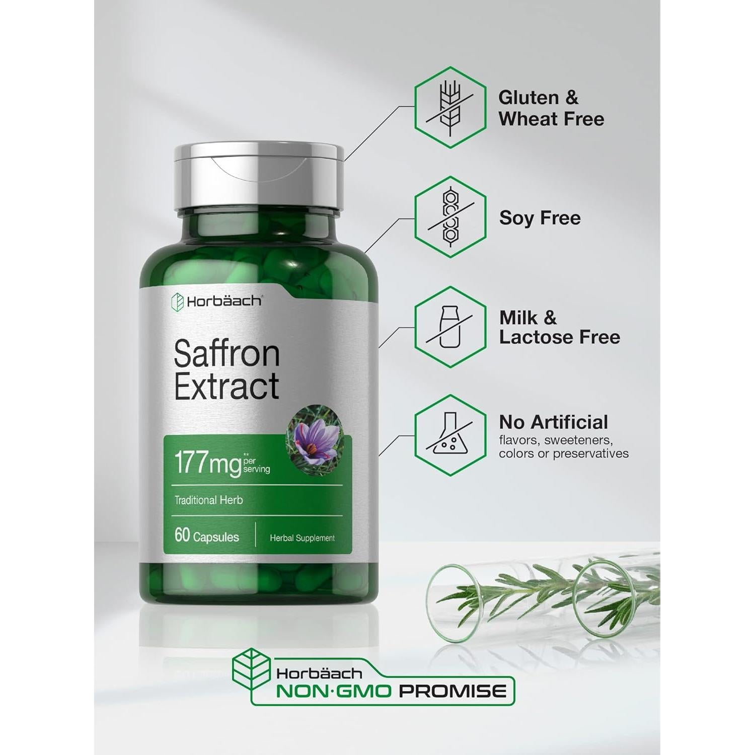 Cápsulas de Extracto de Azafrán Horbaach 177 mg 60 Unidades