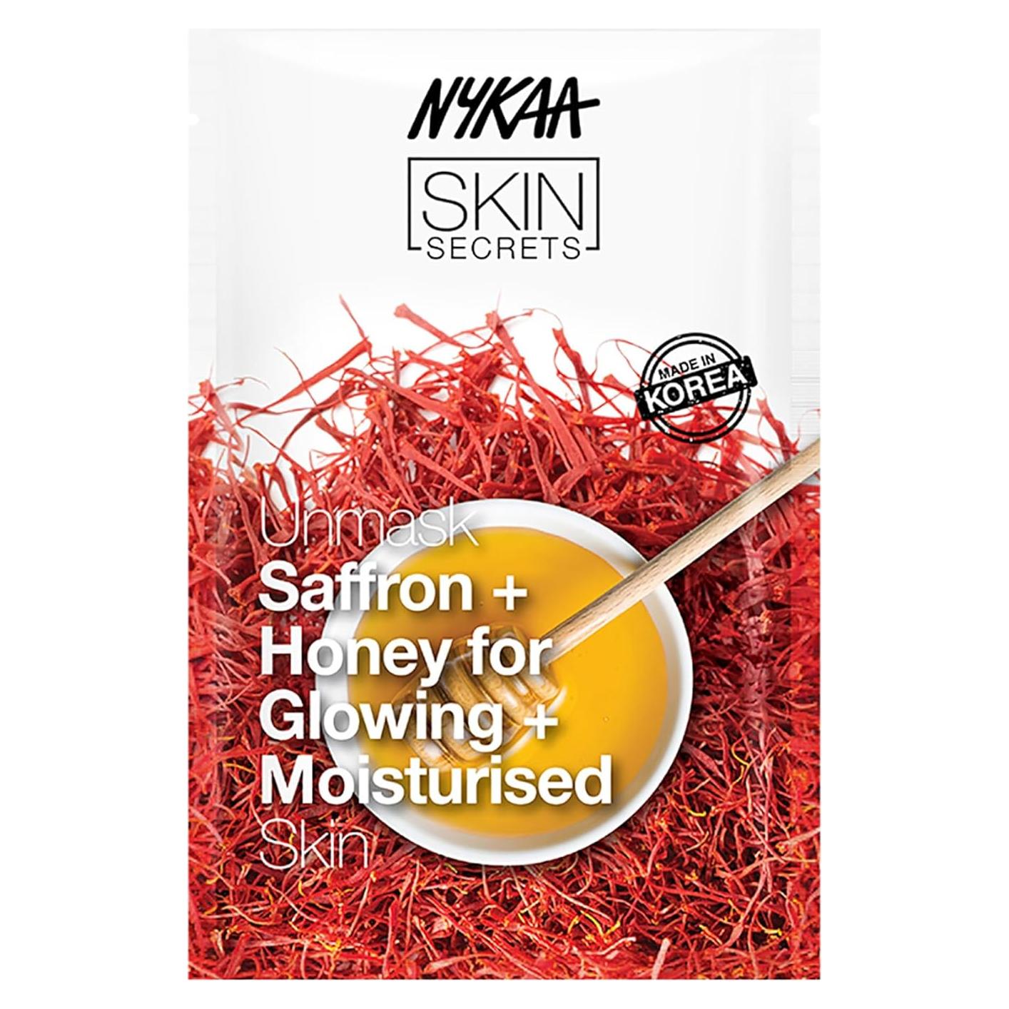 Máscara de hoja burbujeante Nykaa Naturals 19 g - Azafrán y Miel